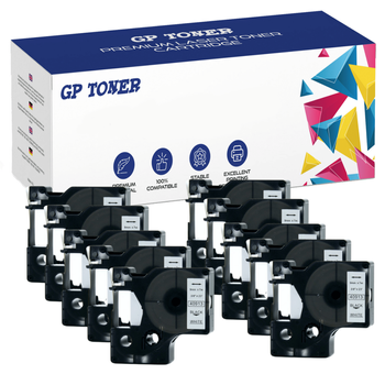 10x páska pro DYMO D1 40913 7m 9mm bílá GP-DY40913 x10