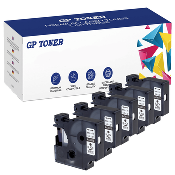 5x páska pro DYMO D1 43613 7m 6mm bílá černá náhradní GP-DY43613 x5
