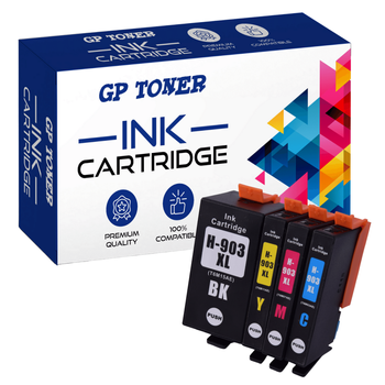 4 inkoustové náplně pro HP 903 XL Officejet 6900 6950 6960 6970 - GP-H903XL CMYK - sada