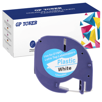 Dymo páska LetraTag 59422 12mm x 4m Bílá plastová - náhradní GP-DY59422