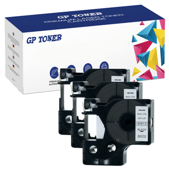 3x páska pro DYMO D1 40913 7m 9mm bílá GP-DY40913 x3