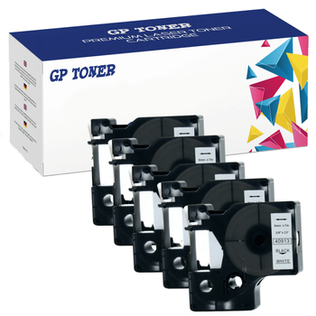 5x páska pro DYMO D1 40913 7m 9mm bílá GP-DY40913 x5