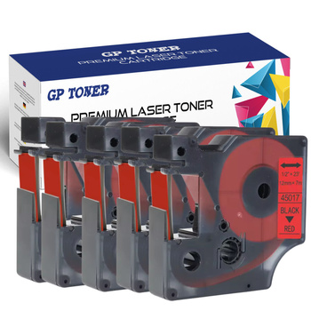 5x Dymo D1 45017 Červená/černá lepicí páska 12 mm 7 m GP-DY45017 x5