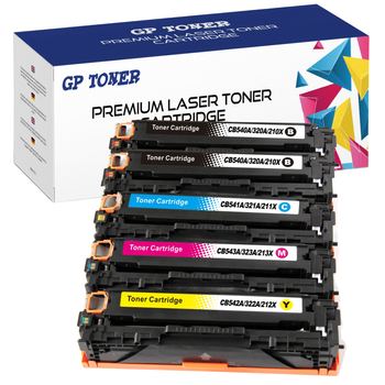 Sada 5x náhradní tonerové kazety pro HP Color LaserJet CP1215 CP1515N CP1518NI CM1312 CP1525N CM1415FN CM1410 M251N M276N- GP-H545/325/215CMYKK