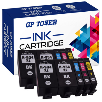 Sada 10x náhradních inkoustových náplní pro HP OfficeJet 6815 6822 6835 934 CMYKK GP-H935XL CMYKK x2 GP