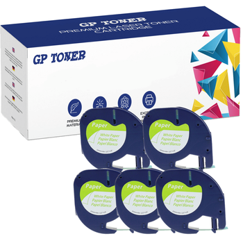 5x Dymo LetraTag 59421 páska 12mm x 4m bílý papír - náhradní GP-DY59421 x5