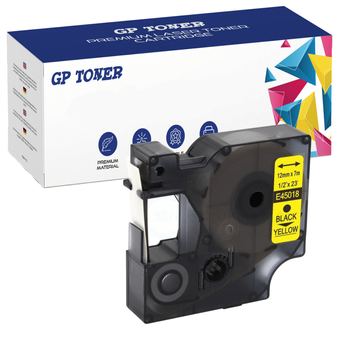 Páska pro Dymo D1 45018 Žlutá Černá 12mmx7m GP-DY45018