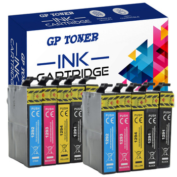 Sada 10x náhradního inkoustu pro Epson Stylus Office BX 305 925 T1295 GP-E1296CMYKK x2
