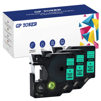 3x Dymo páska D1 45019 Zelená Černá 12mmx7m GP-DY45019 x3