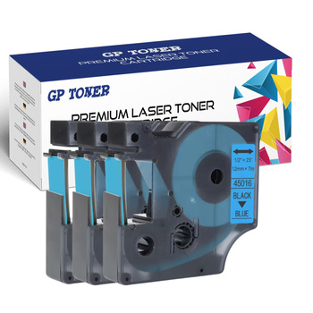 3x páska DYMO D1 12mm 7m modrá černá GP-DY45016 x3