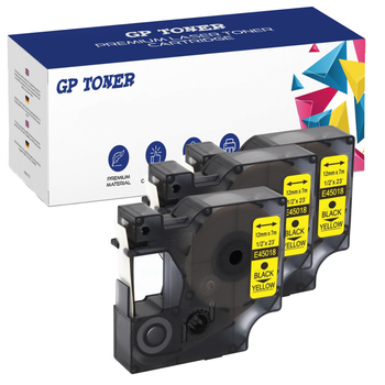 3x Dymo páska D1 45018 žlutá černá 12mmx7m GP-DY45018 x3