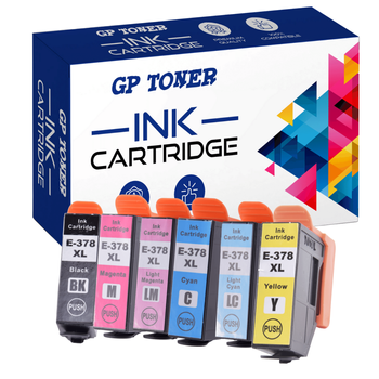 Inkoustové náplně pro Epson 378XL XP-8000 8005 8500 8505 8600 8605 GP-E378XL CMYKLCLM-6