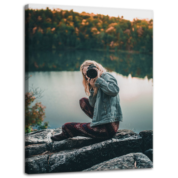 Obraz na plátně Lidé Žena s fotoaparátem 30x40 cm