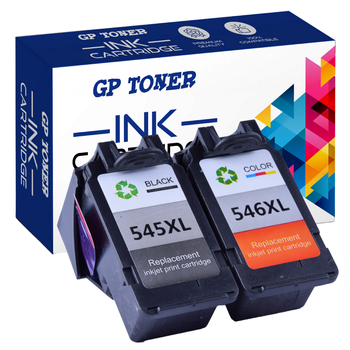 2x inkoustová kazeta pro Canon PG-545XL CL-546XL Pixma iP2850 MG2450 MG2550 MG2950 - náhradní sada GP-C545XL+C546XL
