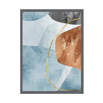 Plakát Abstrakt 30X40 cm + šedý kamenný rám