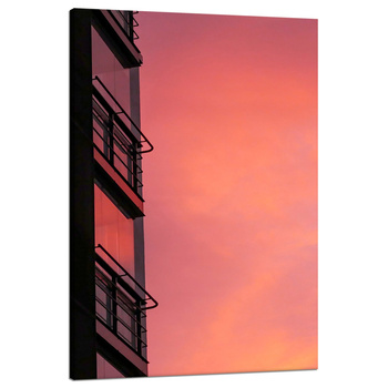 Obraz na plátně Pink Sky Sunset Building 80x120