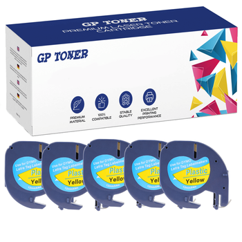 5x Dymo LetraTag 59423 páska 12mm x 4m Žlutá plastová - náhradní GP-DY59423 x5