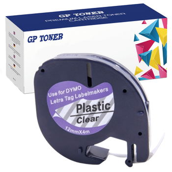 Dymo páska LetraTag 12268 12mm x 4m transparentní plast - náhradní GP-DY12268