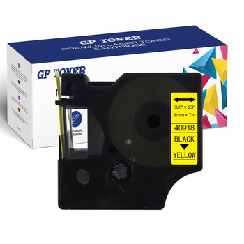 Lepicí páska pro DYMO 7m 9mm žlutá/černá GP-DY40918