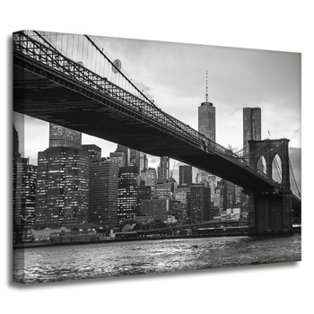 Obraz na plátně Manhattan architecture bridge na plátně Černobílý 40X30 cm
