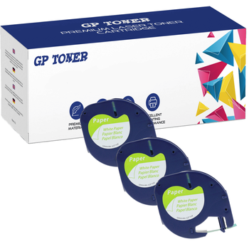 3x Dymo LetraTag 59421 páska 12mm x 4m bílý papír - náhradní GP-DY59421 x3