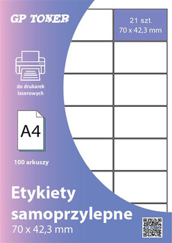 Samolepící etiketa na archu A4 63,5x38,1mm 100 ks (21 etiket na archu) MP-RL-A4-21-W1