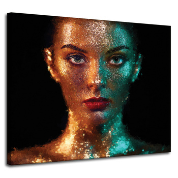 Obraz na plátně Tvář černošky s červenými rty 100x80 cm