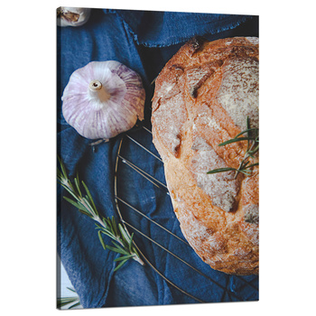 Obraz na plátně Bread Garlic Breakfast Rosemary Vintage 80x120