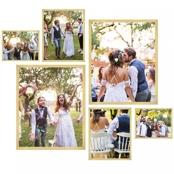 SET fotorámečků Multirama gallery zlatá - 6ks + šablona