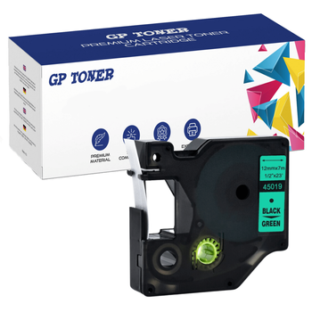 Páska pro Dymo D1 45019 Zelená Černá 12mmx7m GP-DY45019