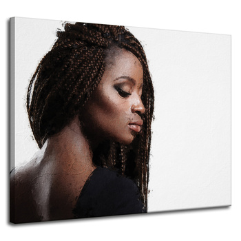 Obraz na plátně Pózující žena s černými vlasy 100x80 cm