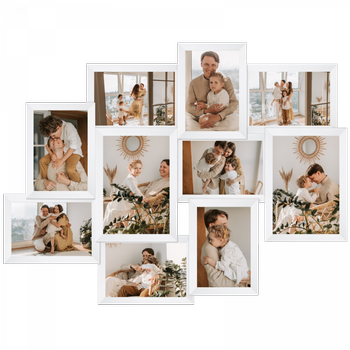 Multiframe pro 10 fotografií, galerie v bílé barvě