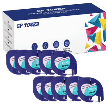 10x Dymo LetraTag 59425 páska 12mm x 4m Zelená plastová - náhradní GP-DY59425 x10