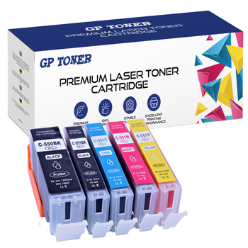 Sada 5x náhradních inkoustů pro Canon Pixma iP7250 MG6400 MG6650 GP-C550XL CMYK