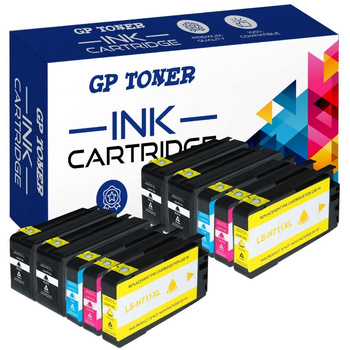 10x inkoustová cartridge pro HP GP-H711XL CMYKK x2 GP