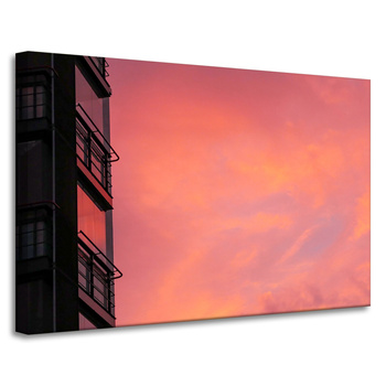 Obraz na plátně Pink Sky Sunset Building 90x60