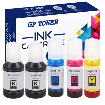 Sada 5x náhradní inkoust pro Epson Ecotank 2710 1810 2720 GP-E102/104CMYKK