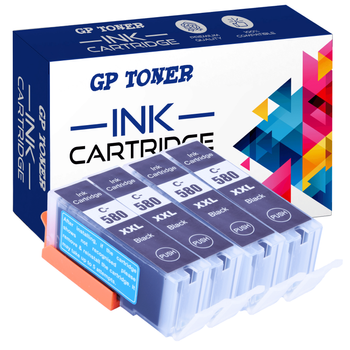 Sada 4x náhradních inkoustů pro Canon Pixma TR8550 8600 TS6240 6250 GP-C580XL BK x4