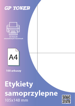 Samolepící štítek na list A4 105x148 mm 100 ks (4 štítky na listu) MP-RL-A4-04-W1