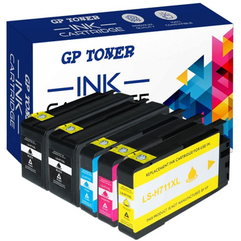 Sada 5x náhradních inkoustů pro HP DesignJet T130 T520 T120 GP-H711XL CMYKK GP