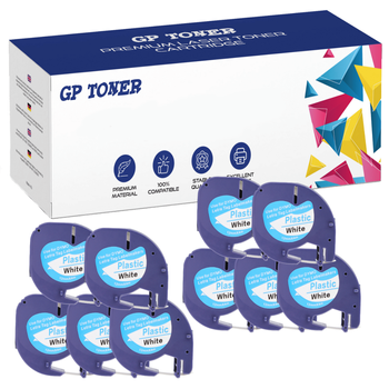 10x Dymo LetraTag 59422 páska 12mm x 4m Bílá plastová - náhradní GP-DY59422-x10