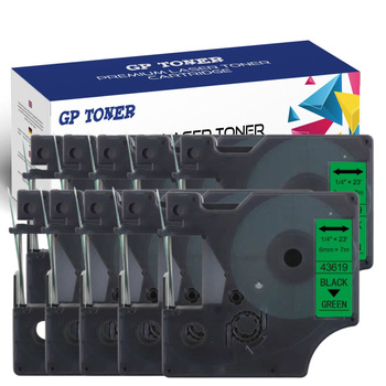 10x lepicí páska DYMO D1 6 mm 7 m zelená/černá GP-DY43619 x10