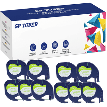 10x Dymo LetraTag 59421 páska 12mm x 4m bílý papír - náhradní GP-DY59421 x10