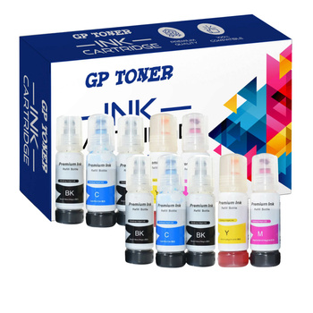 SET 10x náhradní inkoust pro Epson EcoTank L1110 L3250 L5290 E103 GP-E103 CMYKKx2