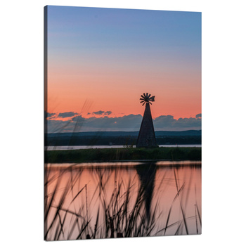 Obraz Windmill Sky Nature Sunset Lake Grass 80x120
