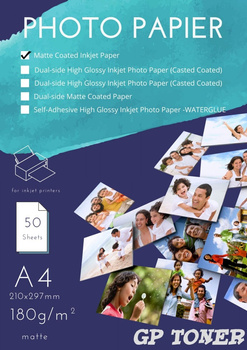 Matt Coated Photo Paper A4 180g 50 ks PAP-A4-FOTO180*50MA