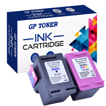 2x inkoustová kazeta pro HP 302XL DeskJet 1110 2130 3630 4520 3830 - sada GP-H302XLBK+CMY