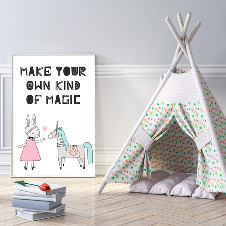 Dětský plakát Vyrobte si svůj vlastní druh kouzla 30X40 cm + amarantový rám