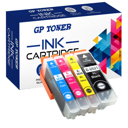 Sada 4x náhradních inkoustů pro Epson Expression Premium XP 605 700 810 26XL GP-E2635XL CMYK