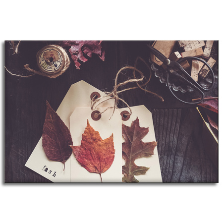 Obraz na plátně Maple Oak Leaves Retro Vintage 90x60